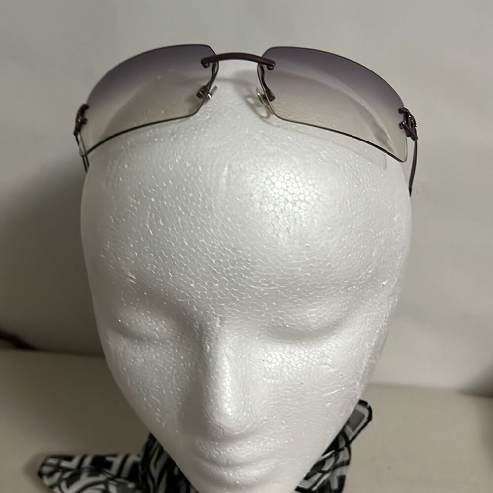 CHANEL RHINESTONE PINK TINTED RIMLESS SUNGLASSES‎ - Picture 4 of 8